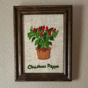 Vintage Embroidered Christmas Pepper